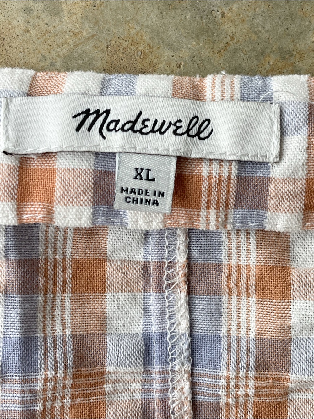 Madewell XL Plaid Ruffle Strap Button Front Tank Top Cottagecore - Picture 2 of 6